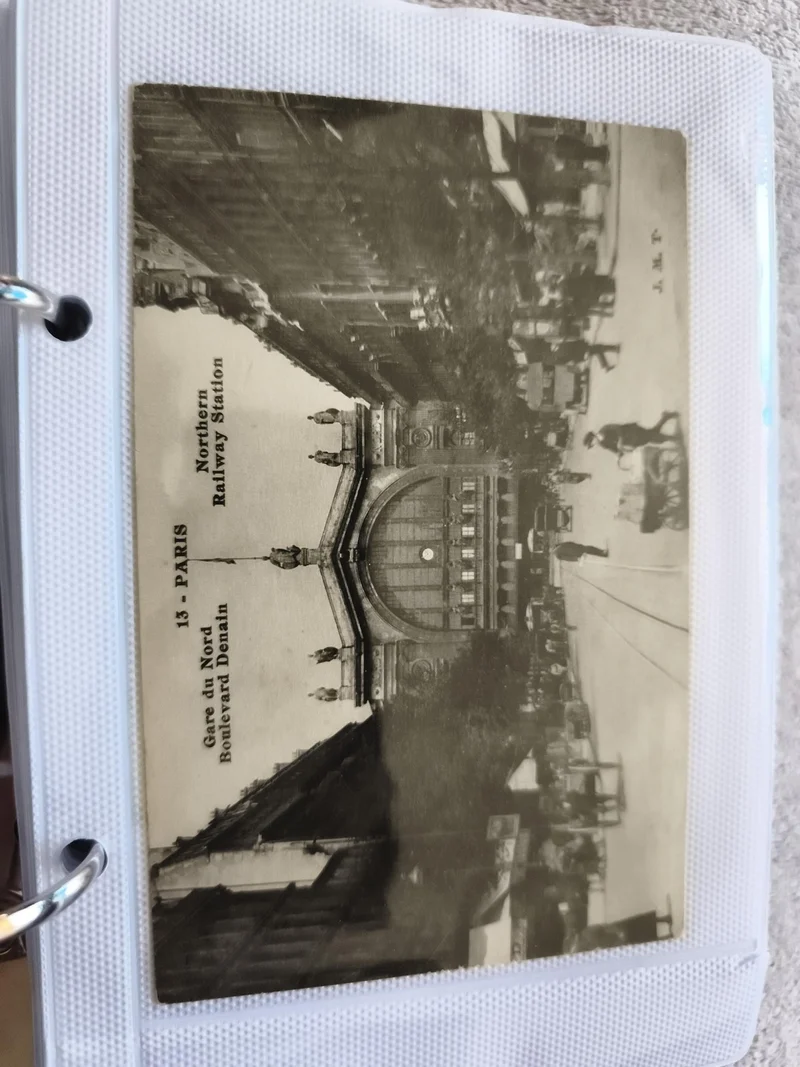 Carte postale CPA Paris Gare du Nord Boulevard Denain Northern Railway Station