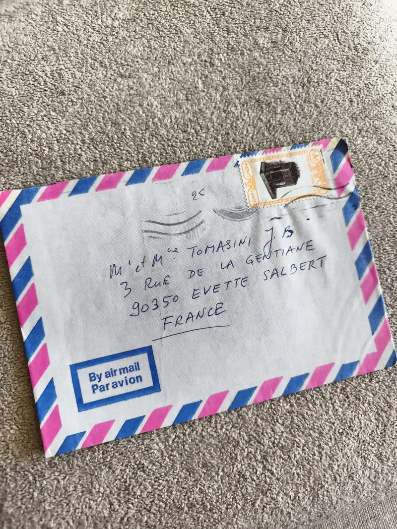 Lettre avion oblitérée France, timbre poste, enveloppe Par Avion philatélie