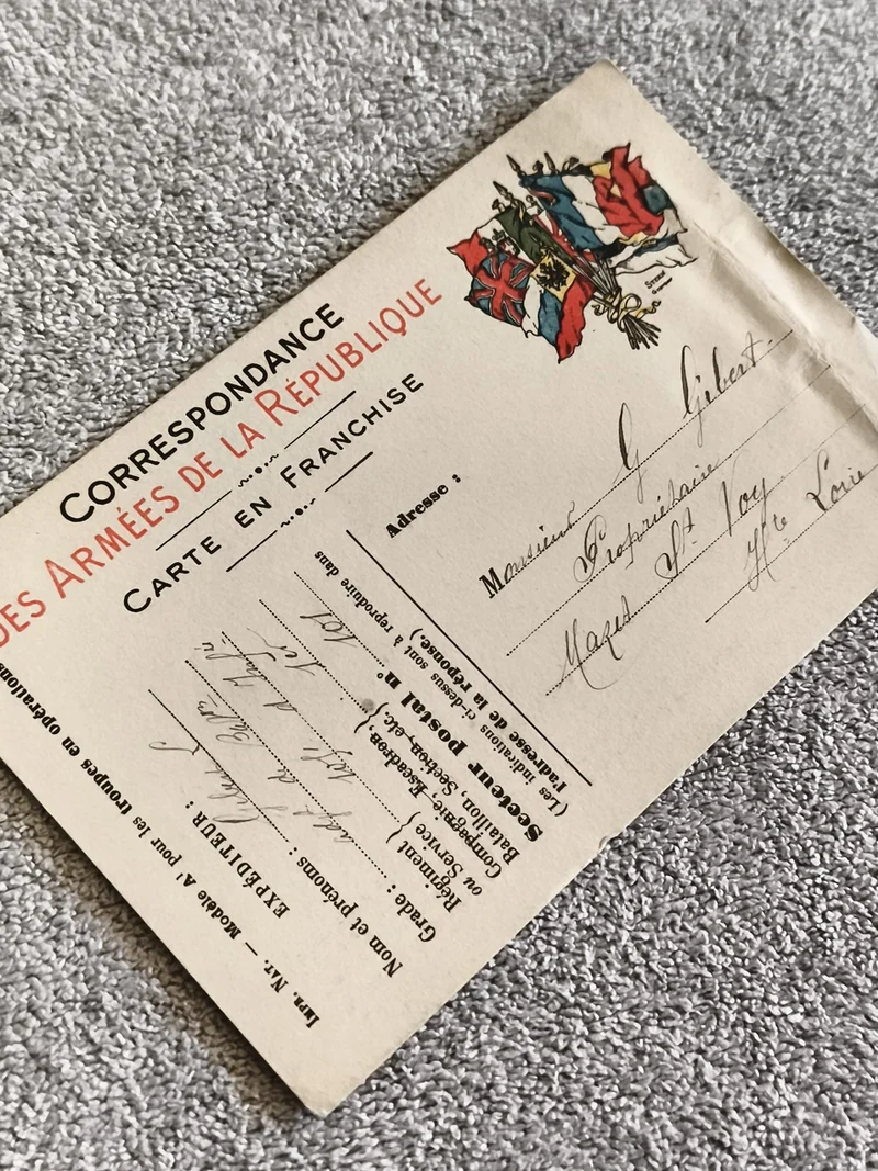 Carte postale militaire Armées de la République, correspondance 14-18, philatéli