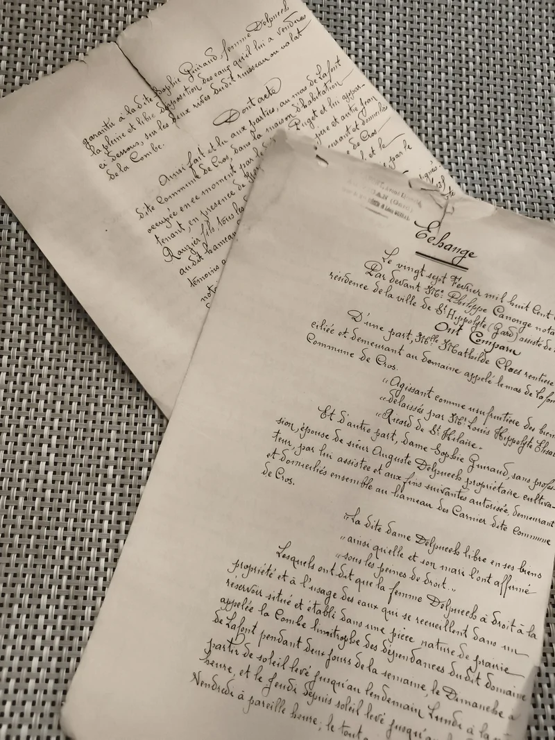 Ancien document manuscrit français XVIIIe, écriture cursive, lot papier ancien