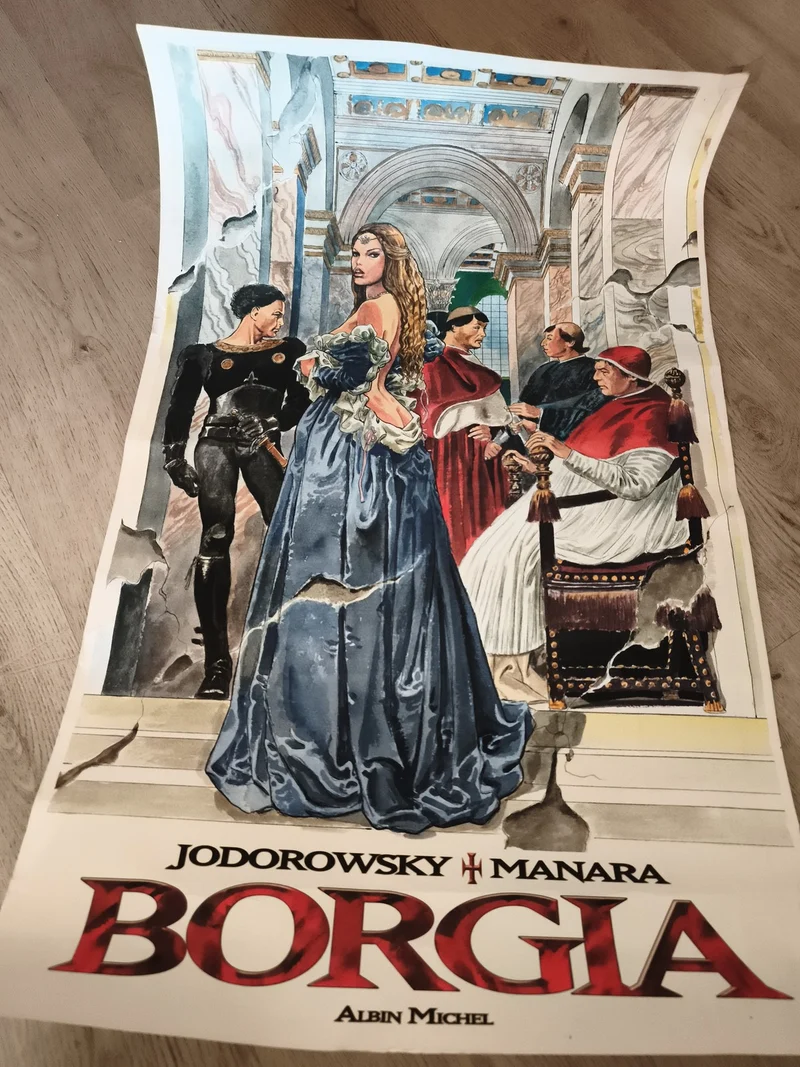 Affiche BD Borgia Jodorowsky Manara vintage Albin Michel poster illustration