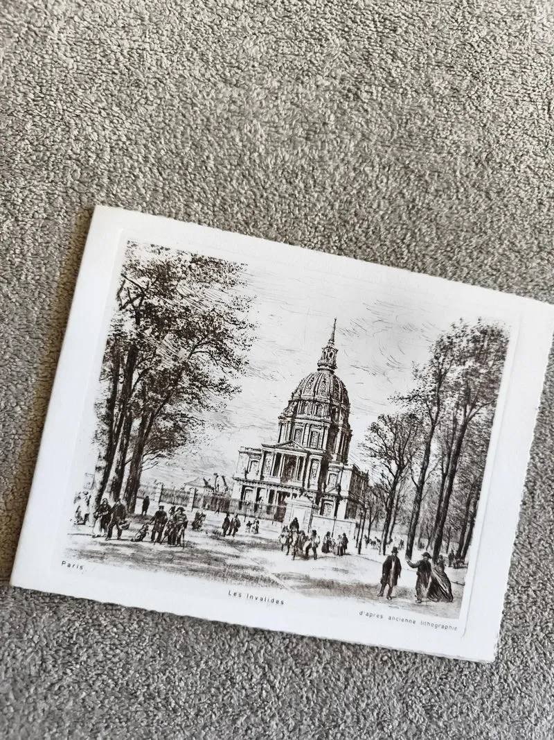 Carte postale Paris Les Invalides lithographie ancienne architecture