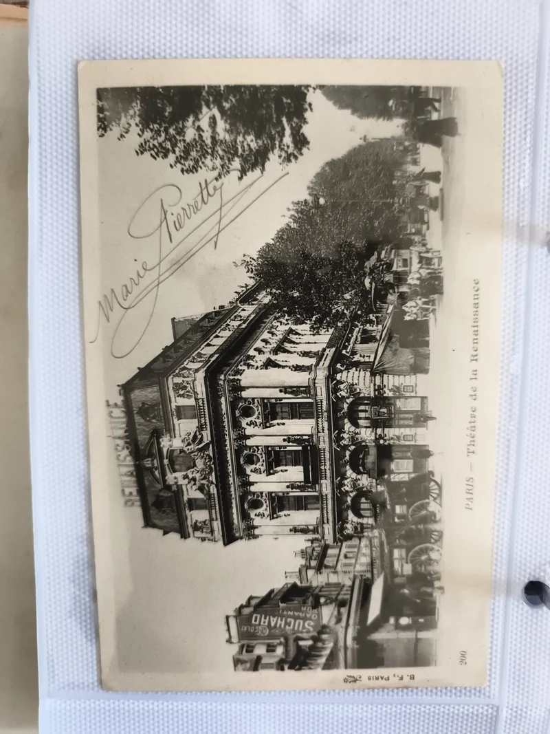 Carte postale CPA Paris Théâtre Renaissance Marie Pierrette signée