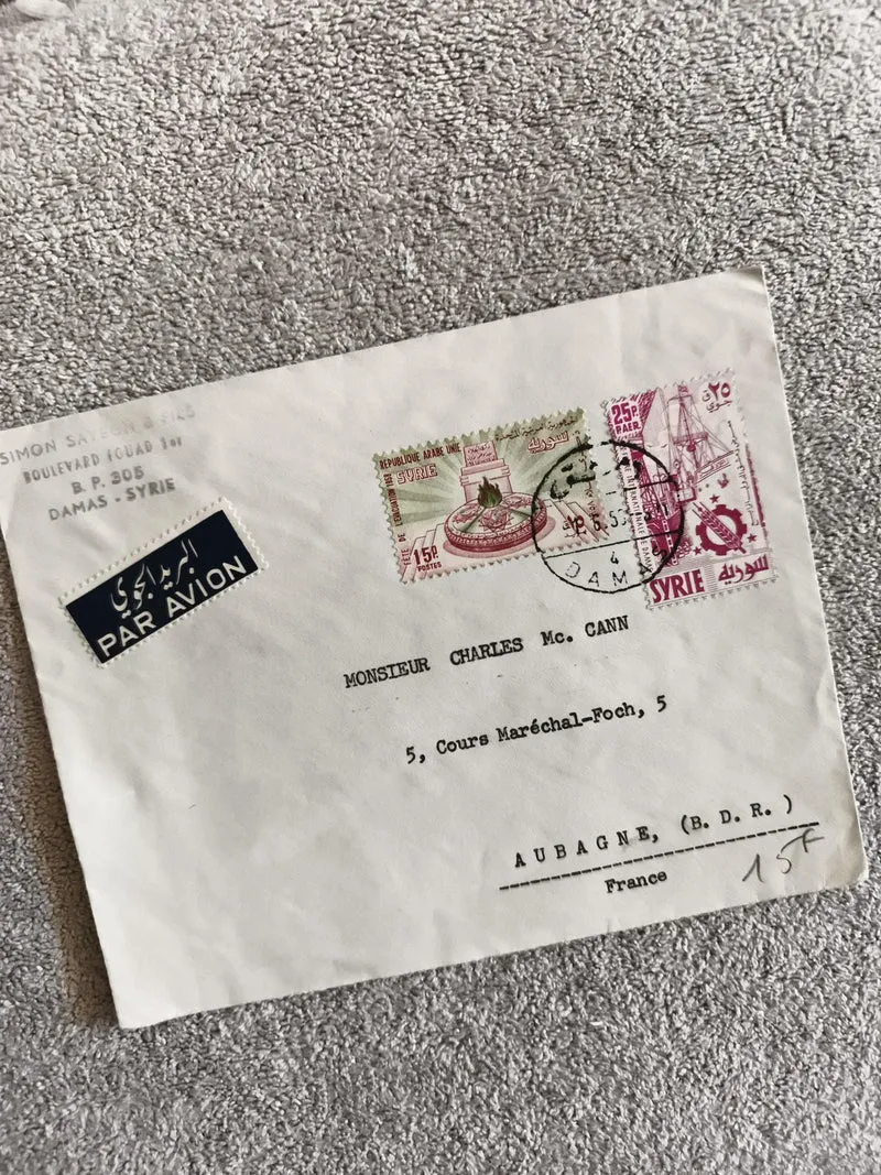 Lettre affranchie Syrie 1965, timbres République Arabe Unie, Par Avion, Damas Fr