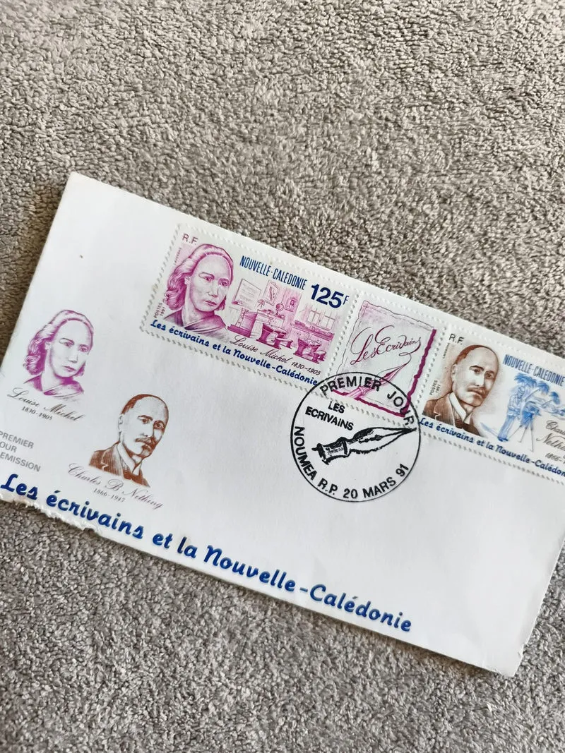 FDC Les écrivains Nouvelle-Calédonie 1991 enveloppe timbrée premier jour