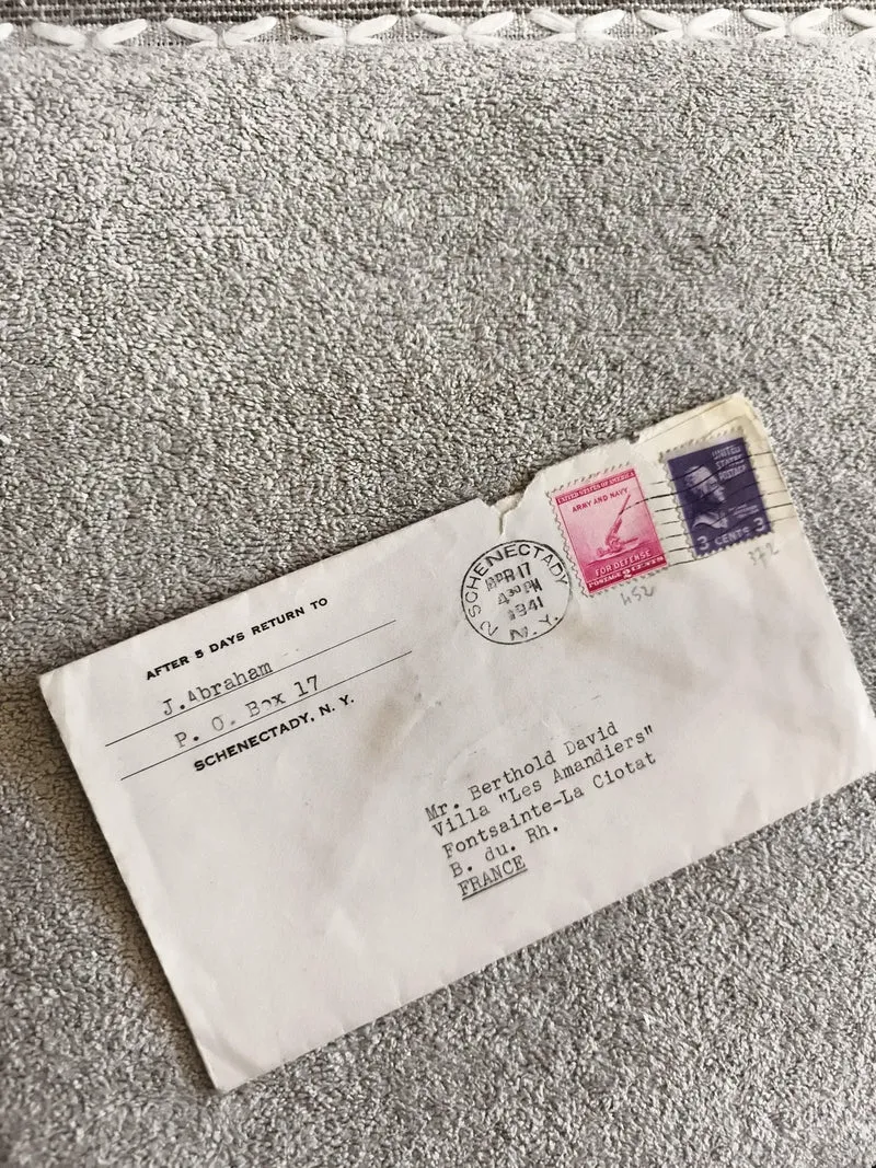 Lettre affranchie USA 1941 Schenectady timbres Army Navy 3c oblitérée France