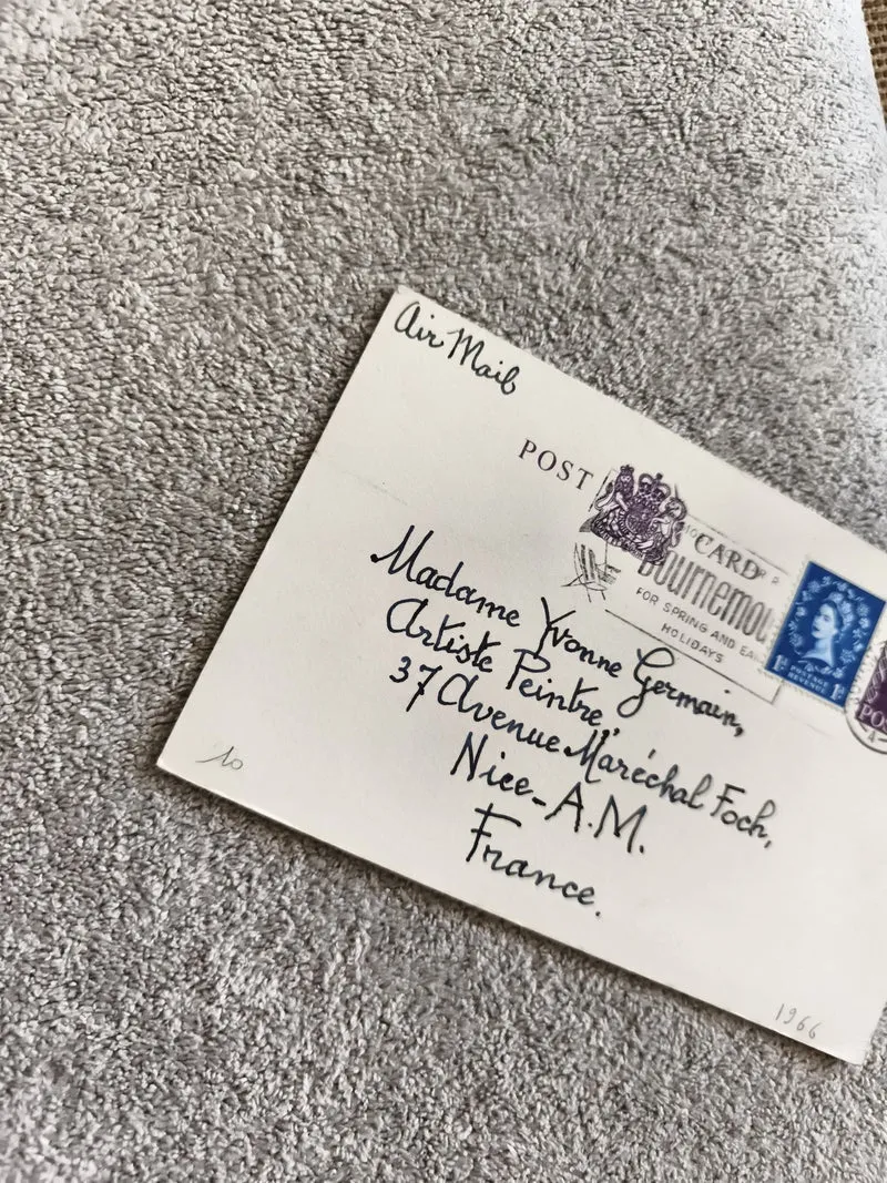 Lettre Air Mail 1966 timbre Reine Elizabeth II philatélie Angleterre