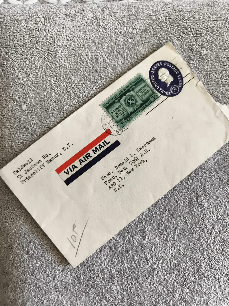 Lettre affranchie USA 1959 timbre 3c Washington + Lincoln Grant College Air Mail