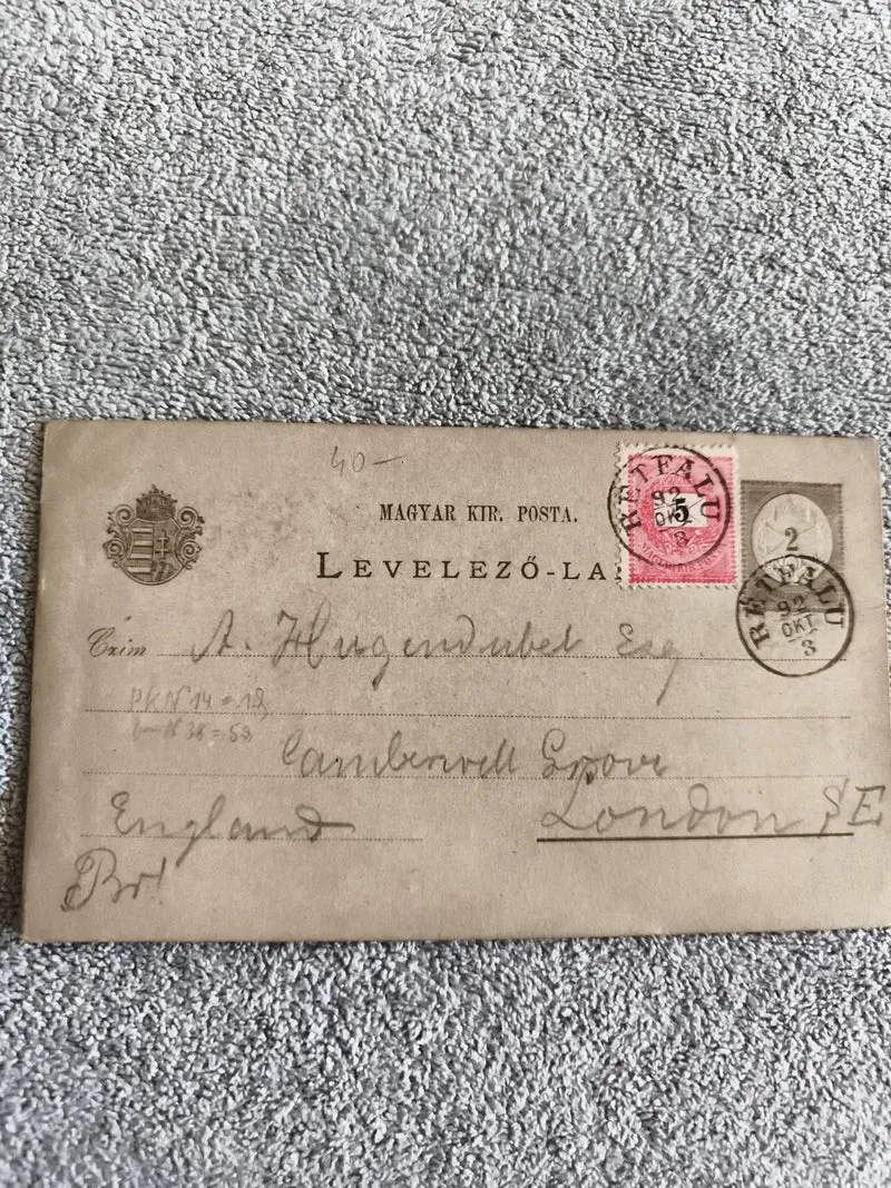 Carte postale Hongrie 1903 affranchie timbre rouge, Magyar Kir. Posta, philatéli