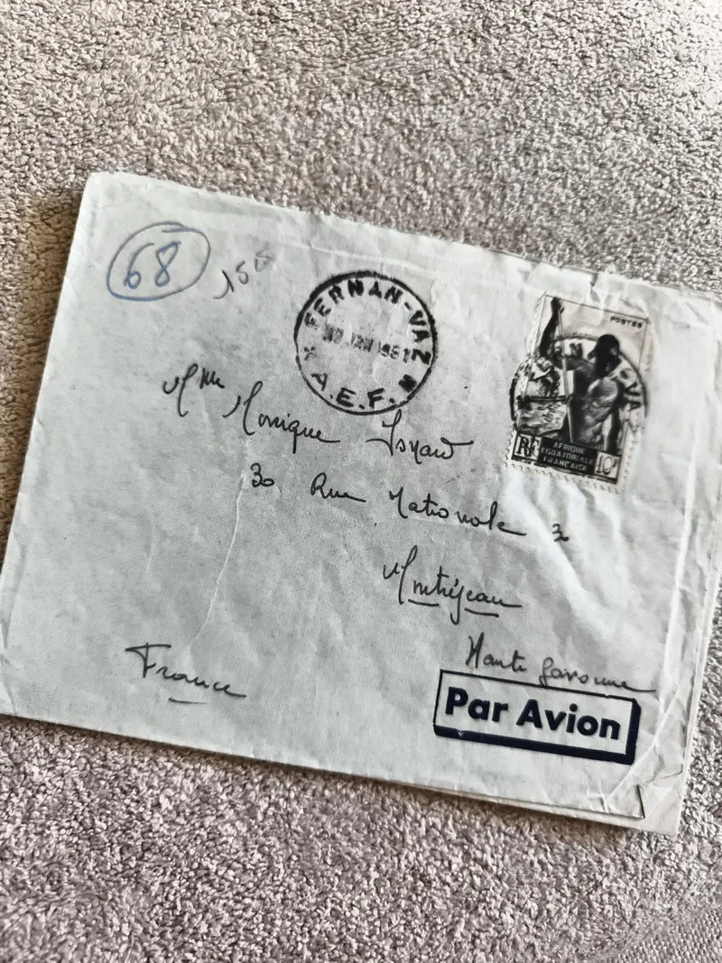 Lettre affranchie Afrique Équatoriale Française cachet Fernan-Vaz Par Avion phil