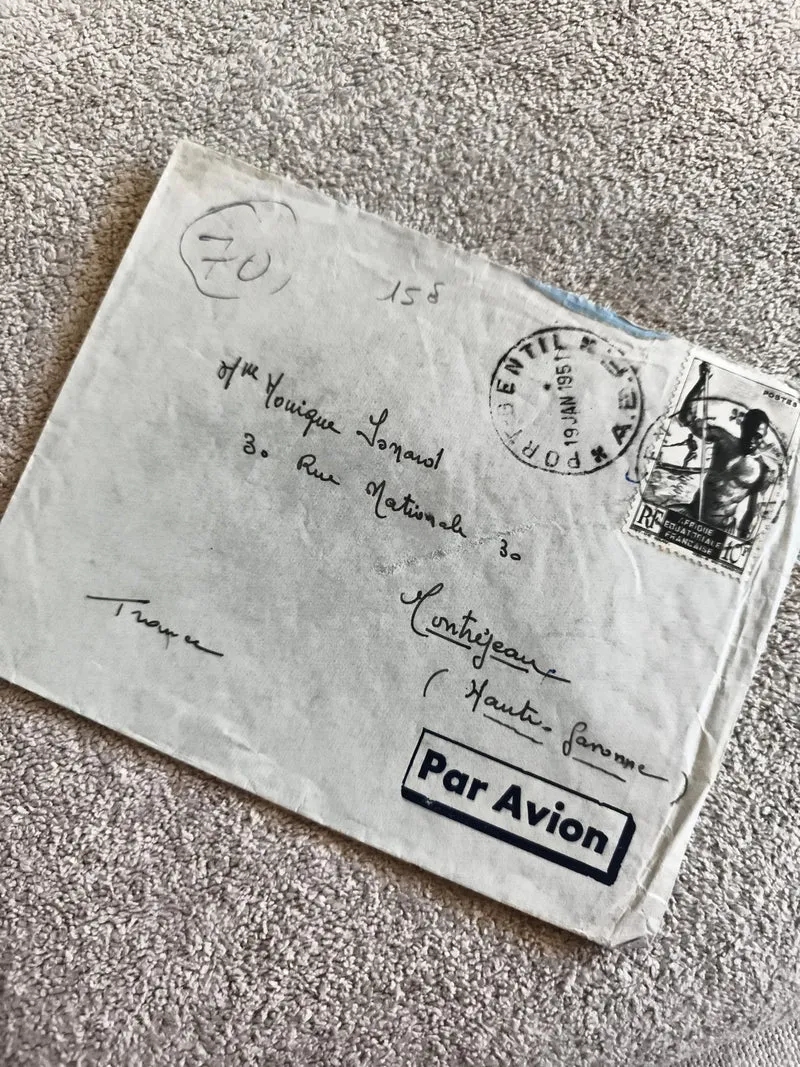 Lettre ancienne France 1951 timbre Afrique occidentale Par Avion philatélie