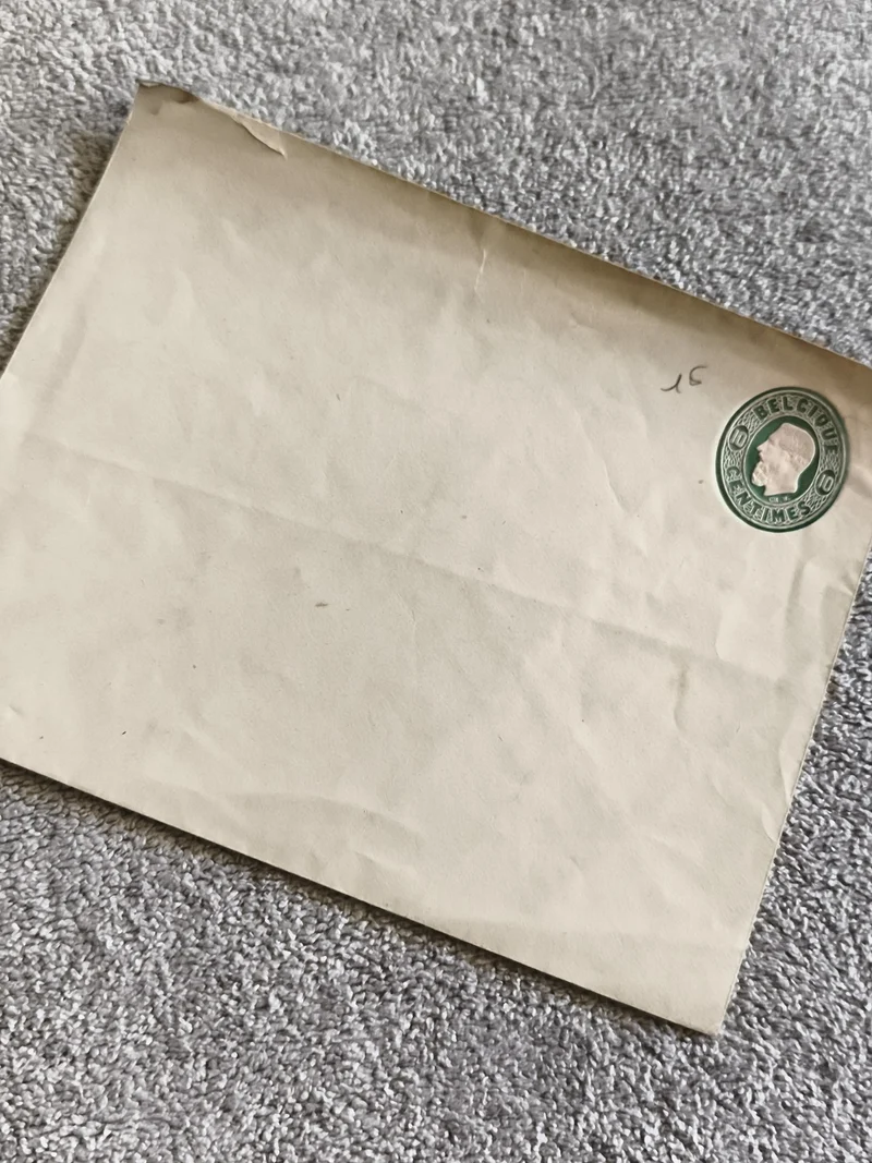 Lettre affranchie Belgique 5 centimes timbre vert philatélie enveloppe ancienne