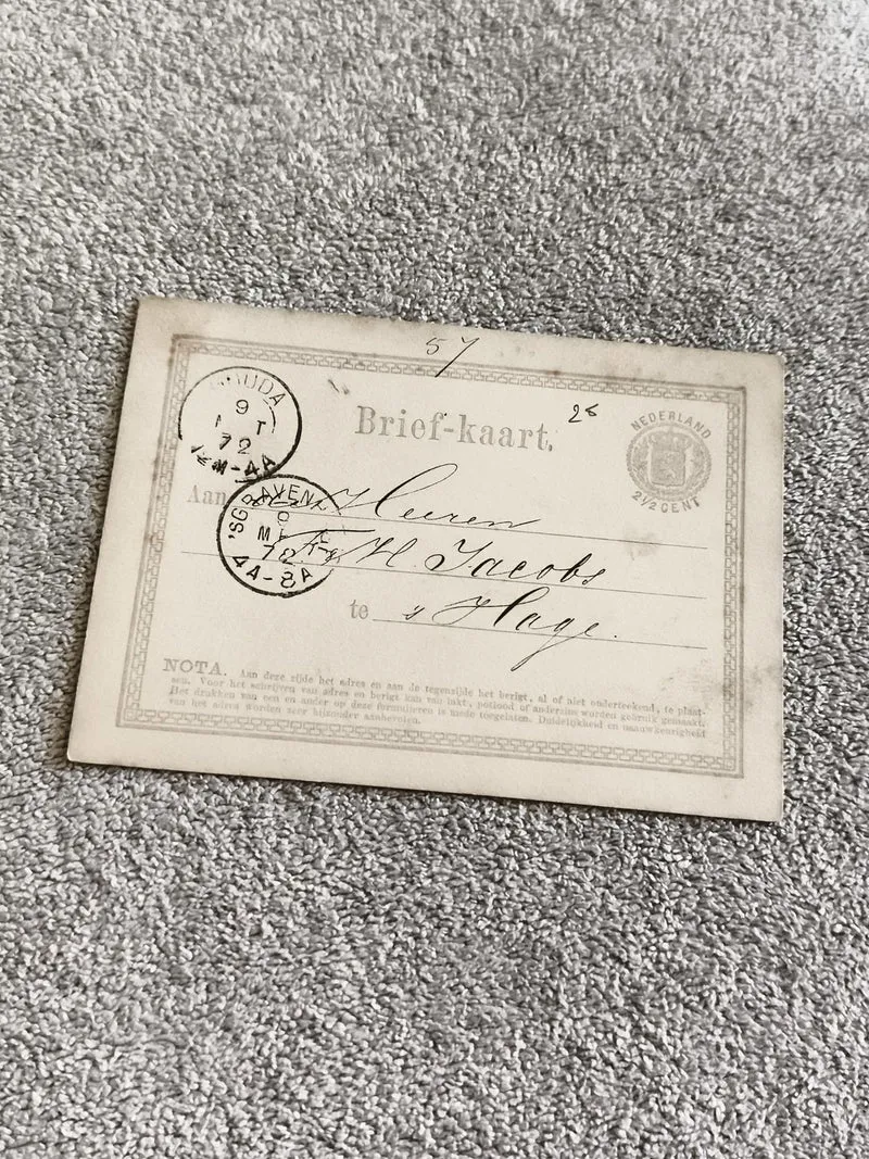Carte postale néerlandaise Briefkaart 2½ cent oblitérée timbre Pays-Bas philatél