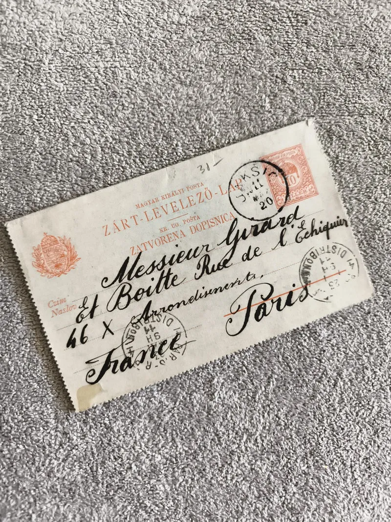 Carte postale Hongrie Zárt-Levelezö-Lap affranchie timbre 10 Kr philatélie
