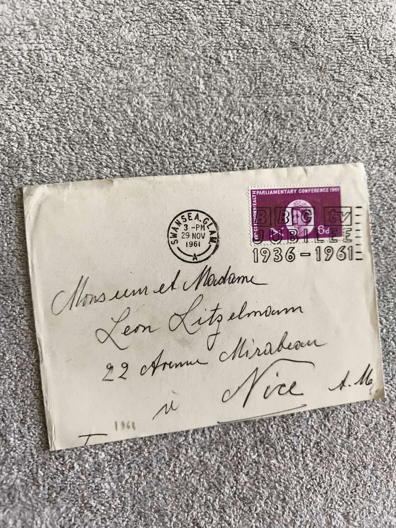 Lettre oblitérée 1961 timbre Royaume-Uni Jubilee 1936-1961 philatélie