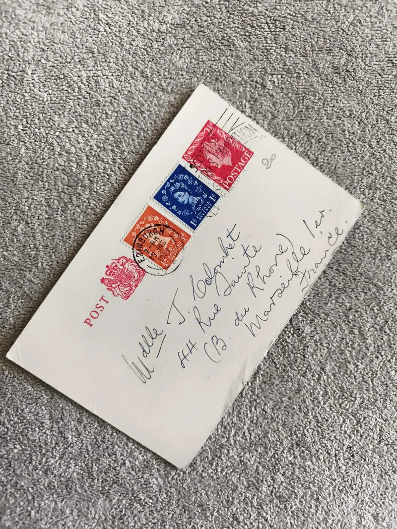 Lettre affranchie timbres Royaume-Uni Elizabeth II Edinburgh poste philatélie