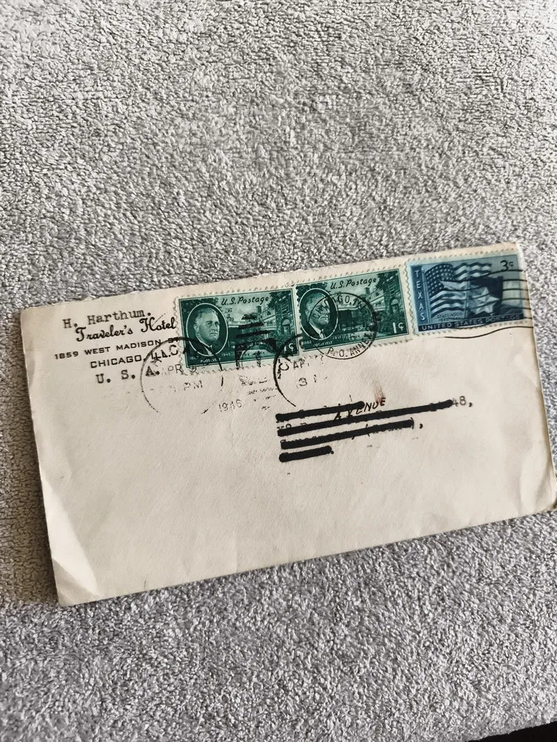 Lettre affranchie USA 1948 timbres Lincoln Texas oblitérés philatélie