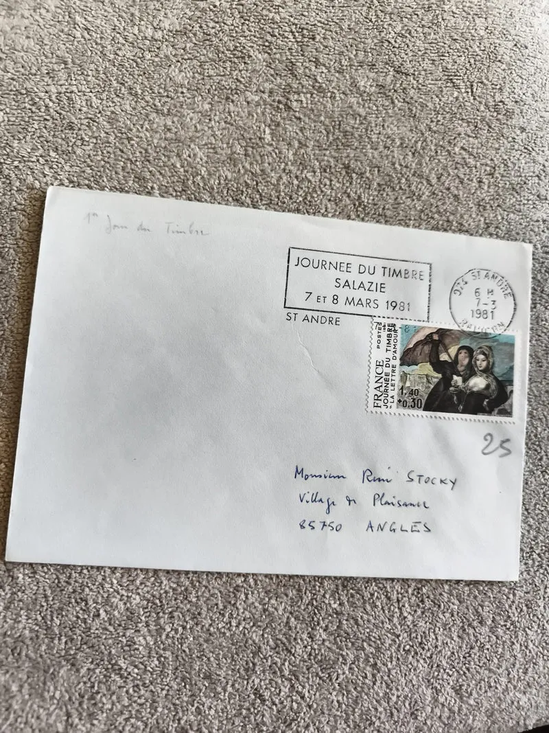 Lettre 1er jour Journée du Timbre 1981 Salazie St André oblitération philatélie