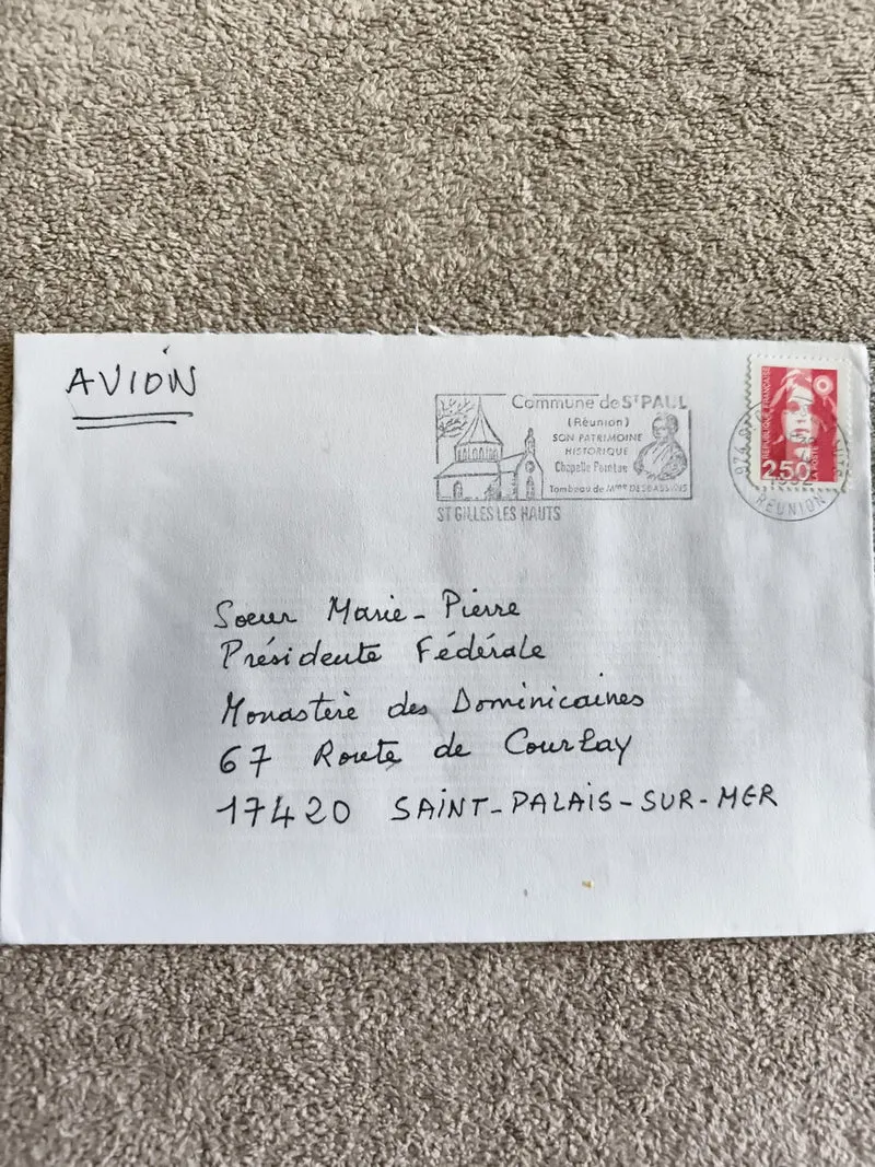 Lettre affranchie Réunion 2,50 F Marianne rouge, cachet St Paul avion