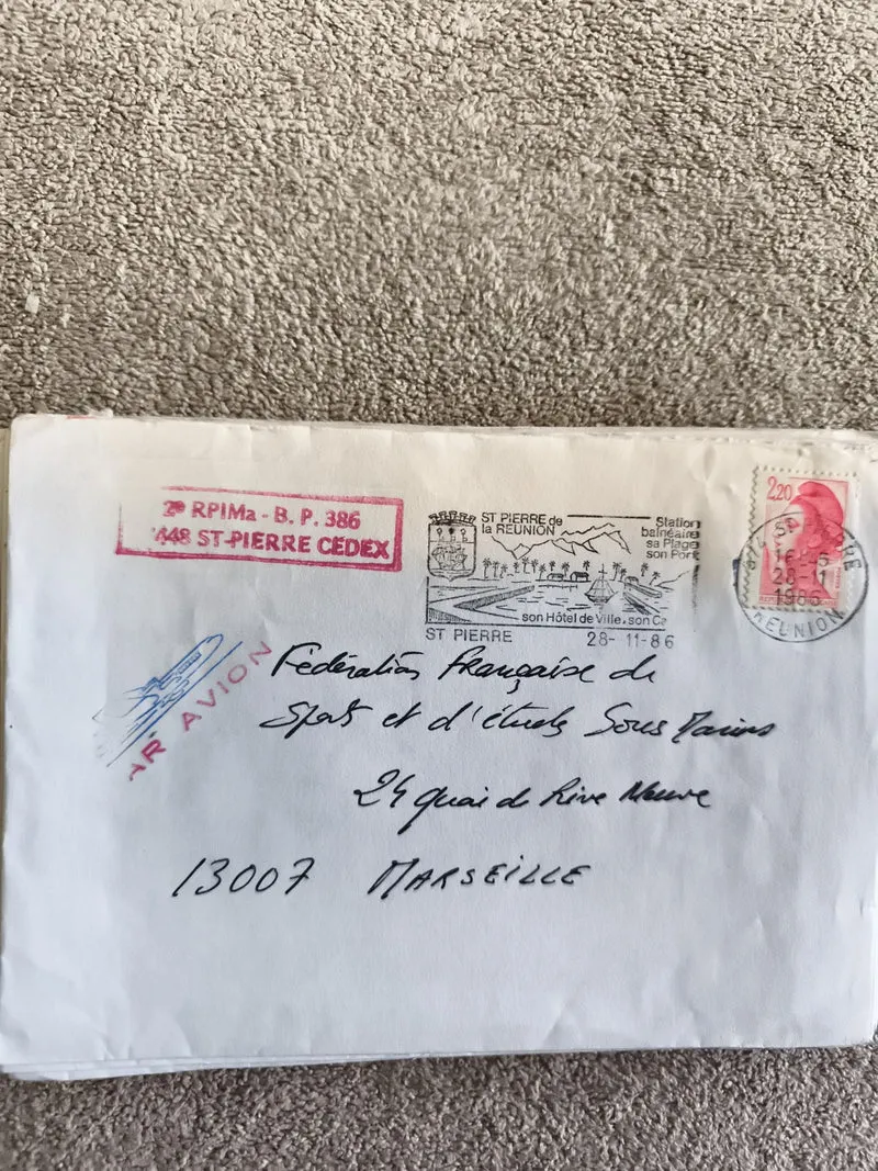 Lettre oblitérée La Réunion 1986 timbre Marianne 2,20 F cachet St-Pierre philaté