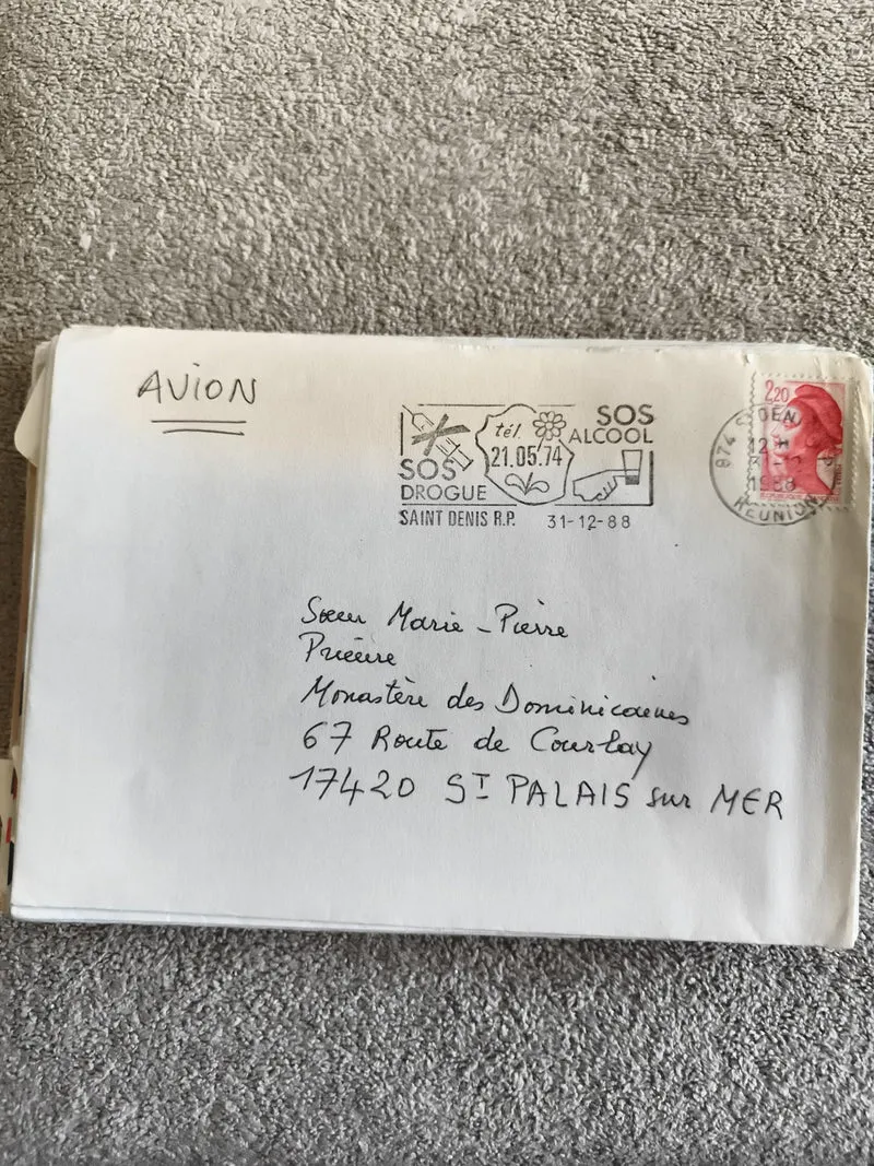 Lettre affranchie France 1988 Marianne 2,20 F cachet SOS DROGUE avion philatélie