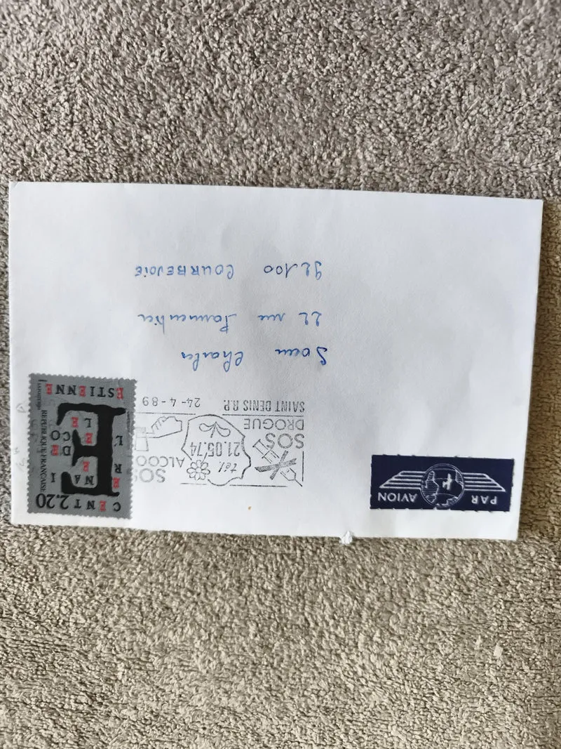 Lettre affranchie France 1989 timbre 2,20 St Etienne aviation philatélie