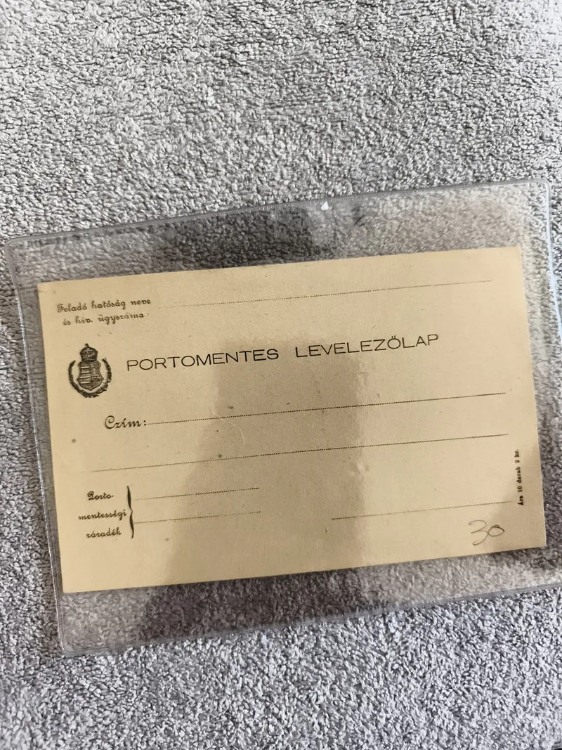 Carte postale Hongrie PORTOMENTES LEVELEZÖLAP militaire philatélie