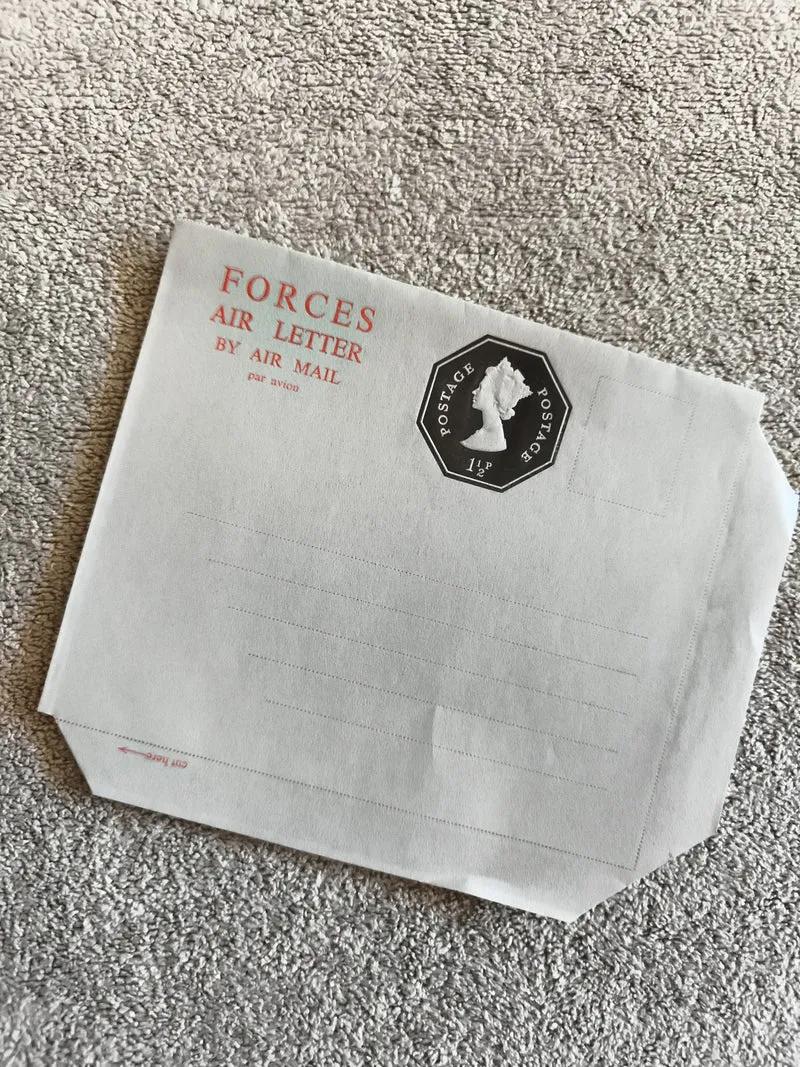 Lettre aérienne militaire Forces Air Letter Royaume-Uni timbre imprimé
