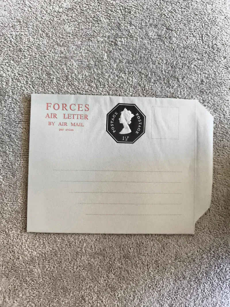 Lettre aérienne militaire GB Forces Air Letter timbre imprimé 1½d philatélie