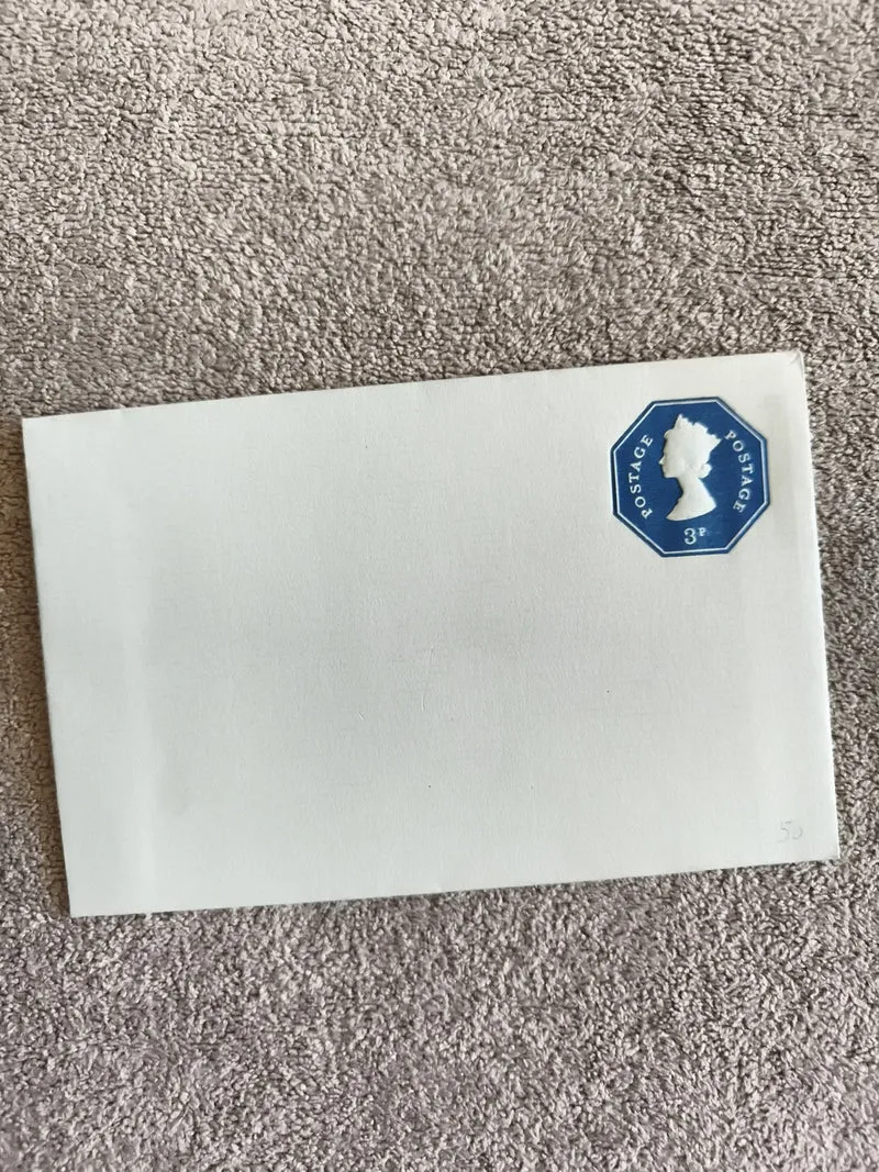 Lettre illustrée timbre bleu silhouette reine, philatélie, affranchissement 3p