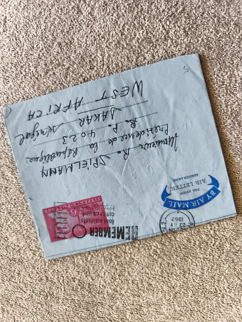 Lettre aérienne 1962 Afrique du Sud Japon timbre 6d philatélie enveloppe