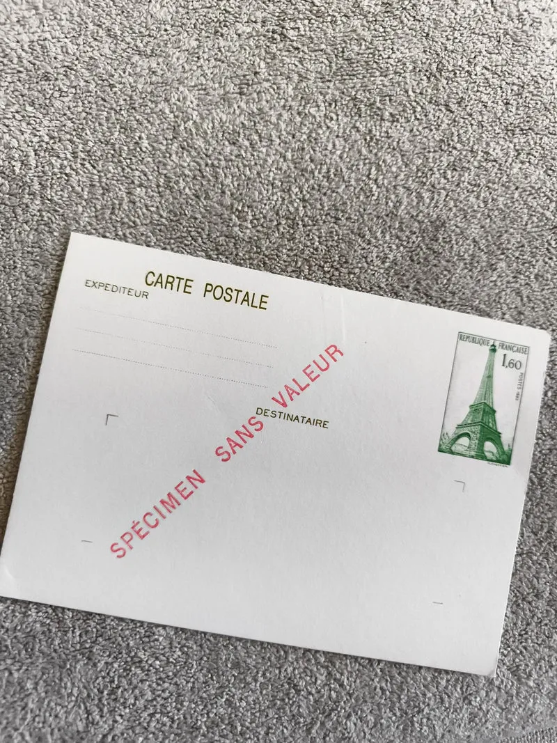 Carte postale timbre préoblitéré Tour Eiffel 1,60 FRANCE philatélie