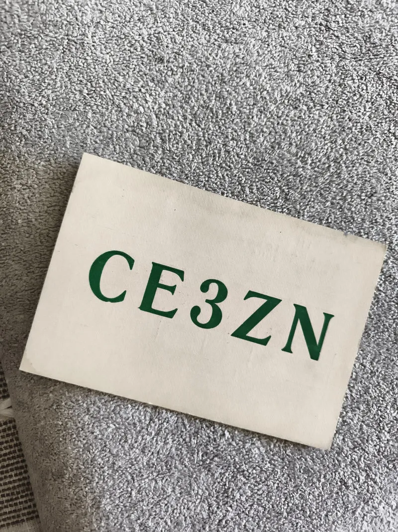 Carte QSL ancienne radio indicatif CE3ZN vintage radioamateur