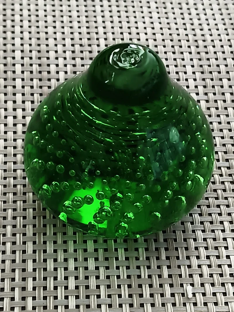 Presse papier ancien vert bulle décoratif paperweight vintage déco