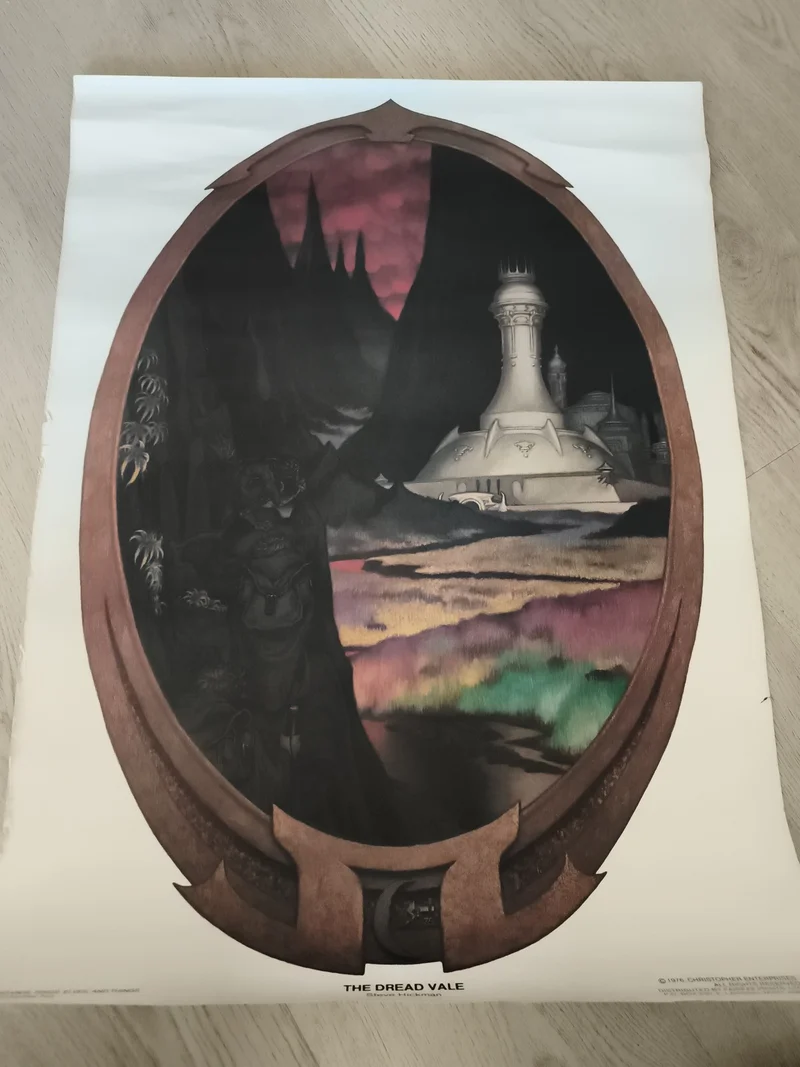 Affiche vintage The Dread Vale fantasy 1978 illustration BD décor sombre