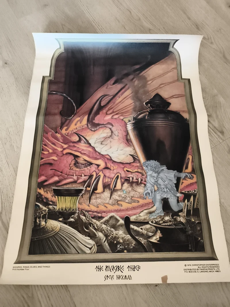 Affiche vintage fantasy The Invisible Thief Steve Hickman dragon 1978 poster BD