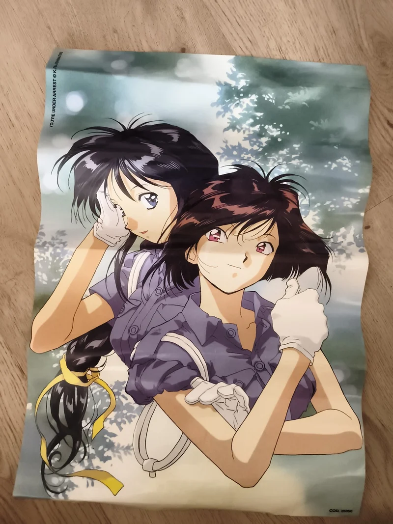 Poster vintage manga You’re Under Arrest anime décor mural Japon années 90