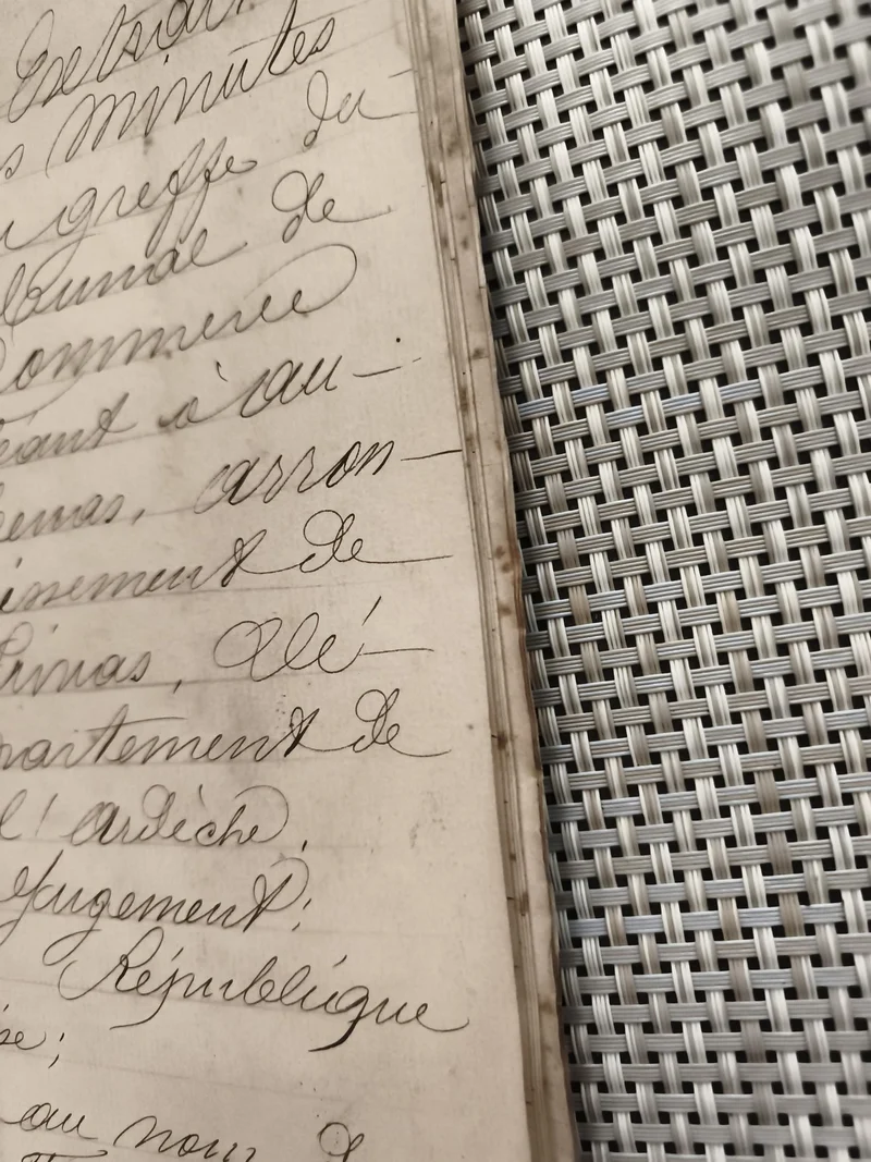 Document manuscrit ancien 1884 tribunal commerce Aubenas Ardèche archives