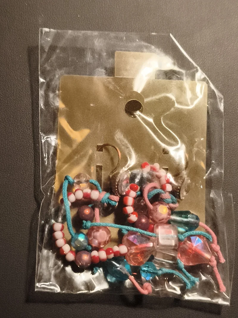 Boucles d’oreilles vintage perles multicolores deadstock fantaisie années 80