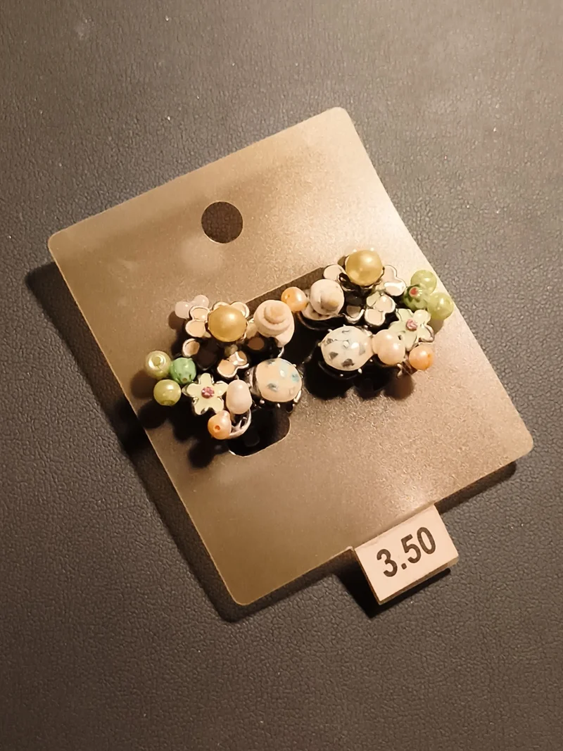 Boucles d’oreilles vintage fleurs perles multicolores deadstock années 60-70