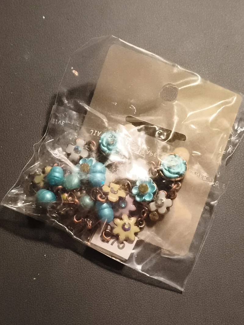 Boucles d’oreilles vintage fleurs bleues deadstock, style rétro fantaisie