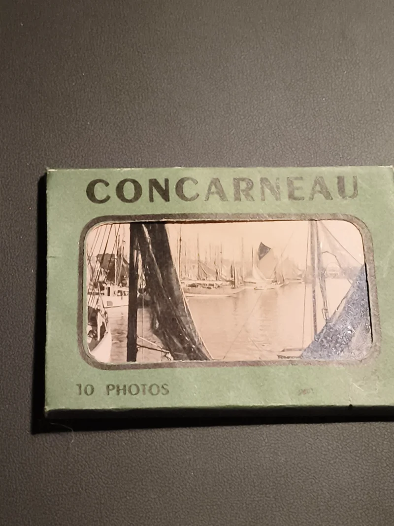 Lot ancien 10 photos Concarneau pochette vintage Bretagne port marines