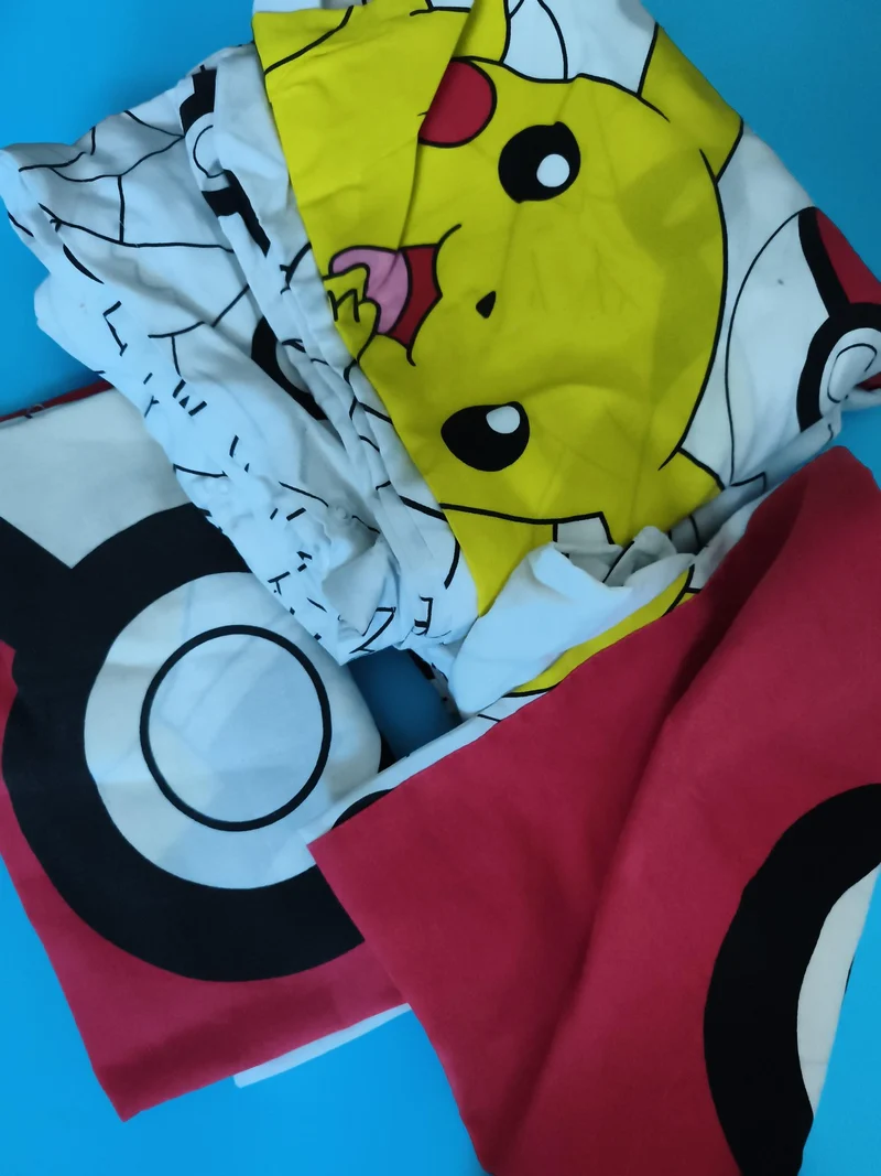 Parure de lit vintage Pokémon Pikachu et Pokéball housse de couette déco enfant