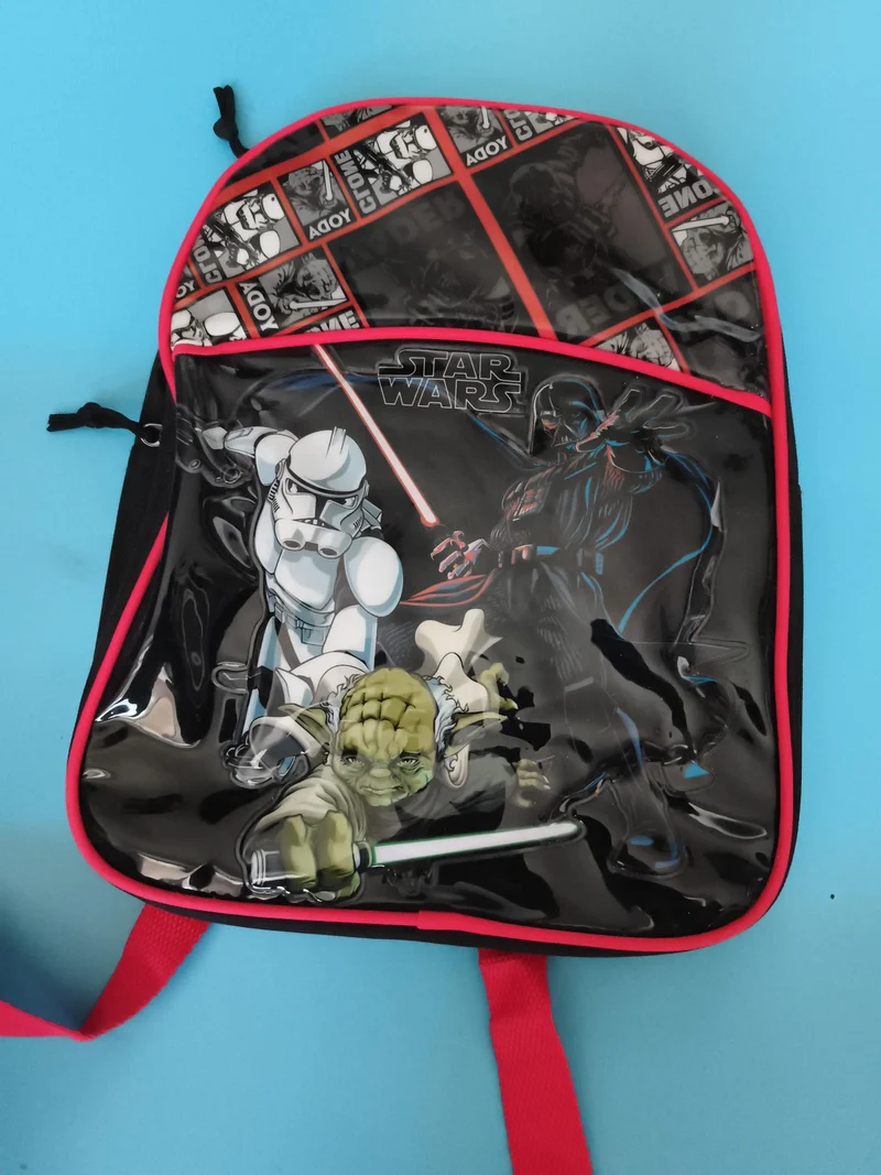 Sac à dos Star Wars noir rouge Yoda Dark Vador Stormtrooper enfant