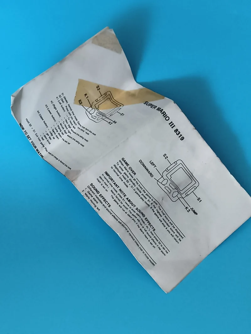Notice jeu électronique Super Mario III 8319 Nintendo vintage papier