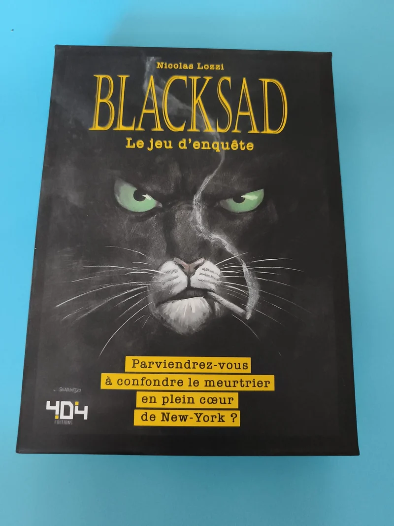 Jeu d'enquête Blacksad boîte 404 Éditions Nicolas Lozzi polar détective