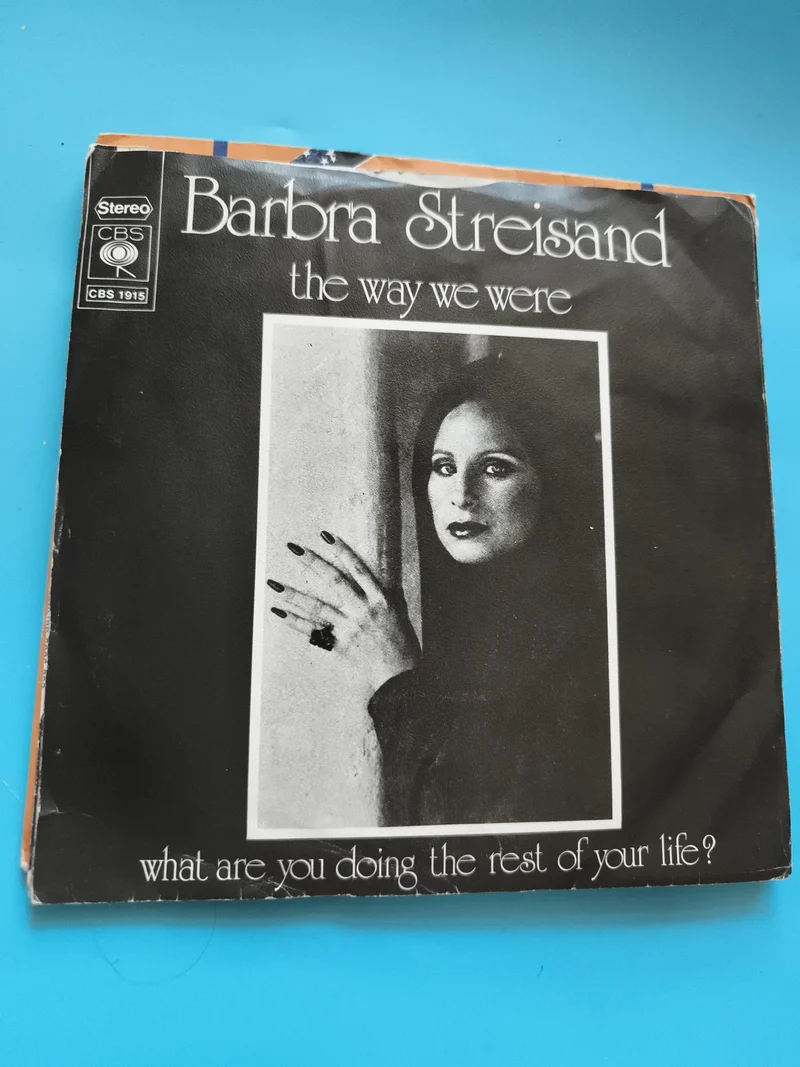Vinyle 45 tours Barbra Streisand CBS 1915 pochette noire the way we were