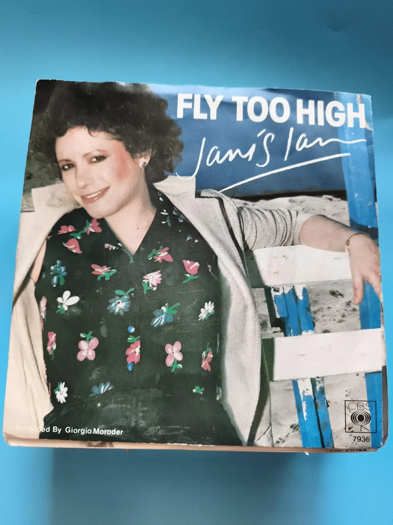 Vinyle 45 tours Janis Ian Fly Too High CBS 7936 pochette couleur Giorgio Moroder
