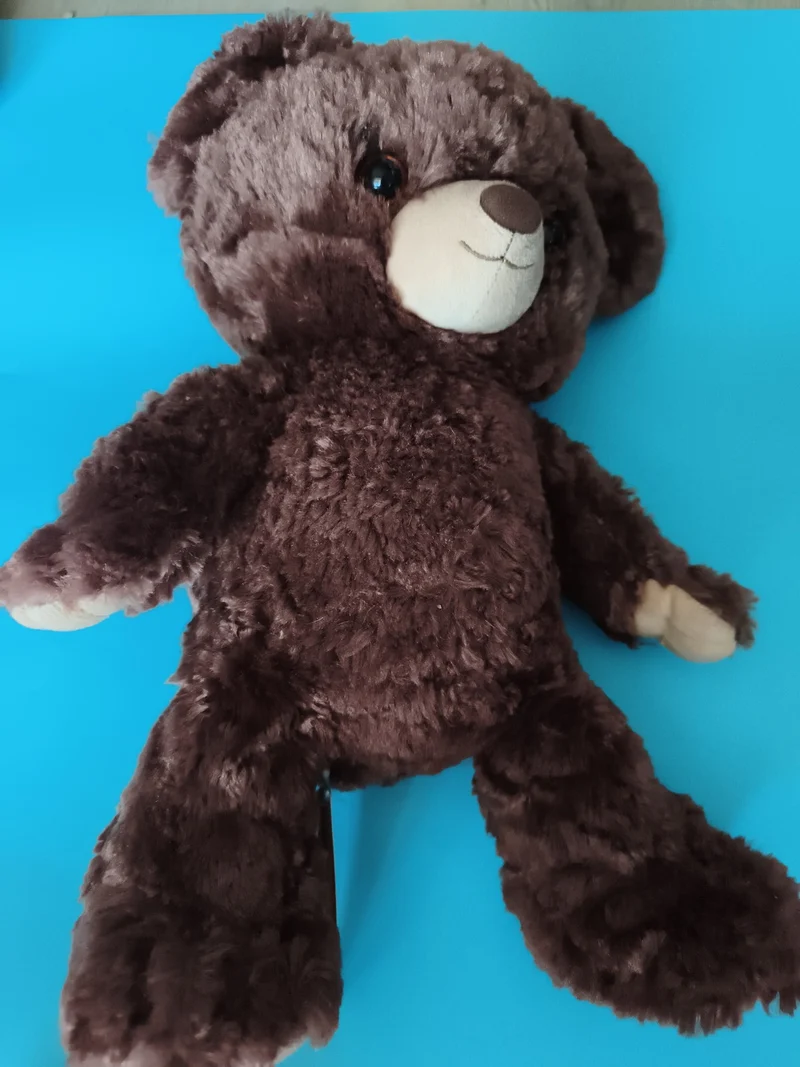 Peluche ours brun japonais, pelage bouclé, import Japon, stuffed bear