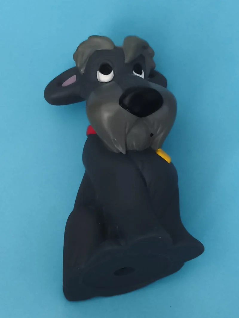 Figurine Disney Scoubidou Scamp gris assis plastique décoratif